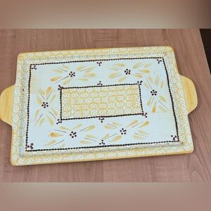 temptations bakeware presentable ovenware old world yellow Tara serving tray